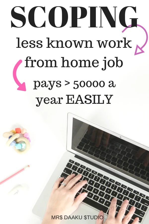 Side hustle that is lesser known but profitable online business that pays > $50k a year. If you are looking to work at home and have no experience, this could be it. Scoping is someone who works with court reporters and edits files. So, enrol yourself in internet scoping school, make money online and be location independent