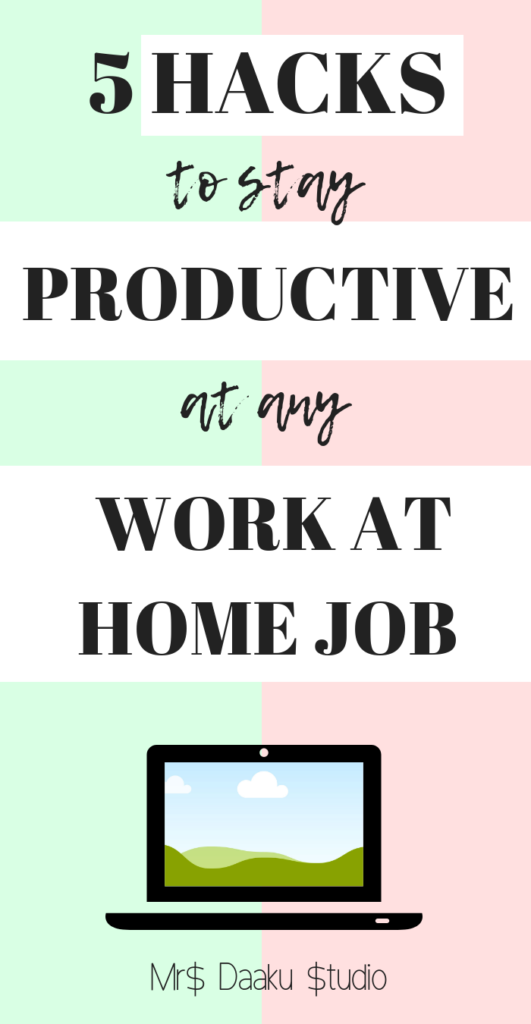 If you work at home or thinking to start working at home, there might be apprehensions on productivity and finishing work on time. But, don't worry. This post will share work at home tips for moms and parents who work at home with a lot of distractions (like, kids). ha! Productivity tips | Work at home ideas | make money online | side hustle | stay at home moms | productivity hacks