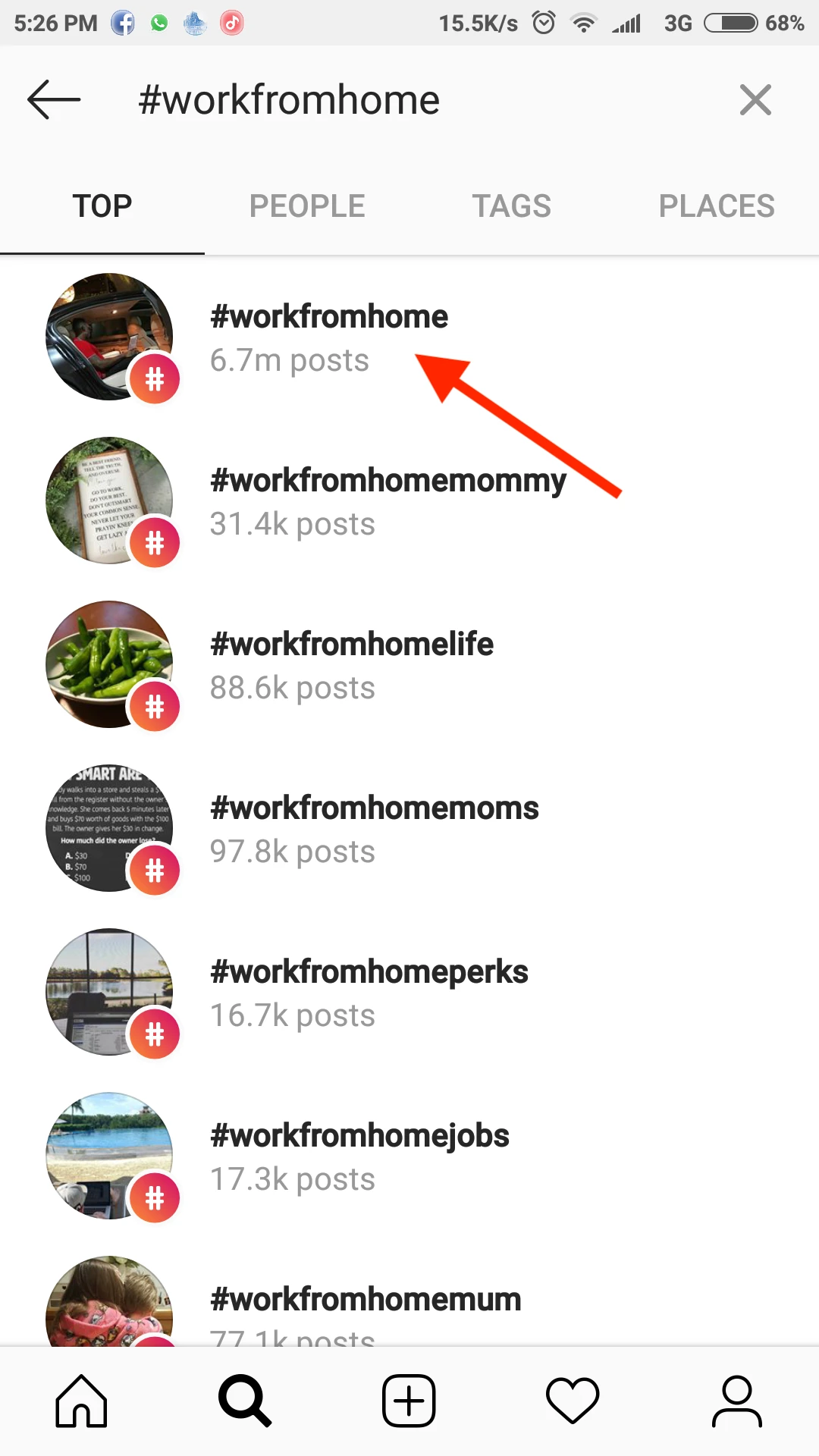 instagram hashtag search