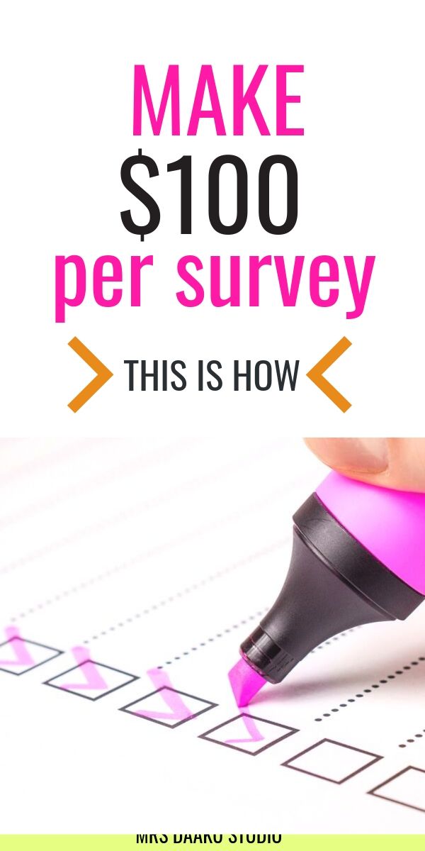 how to make money fast with online survey - pinterest graphic