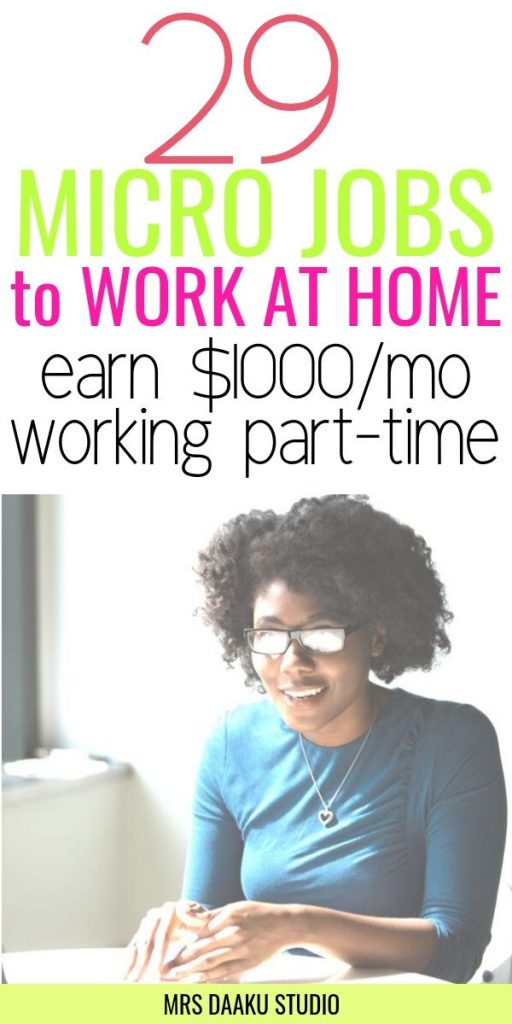 Legitimate work at home micro jobs from home - Lady on a computer - Pinterest graphic