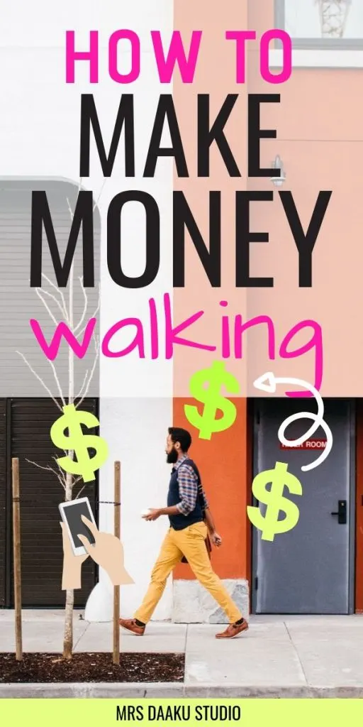 make money walking - man walking on the street - pinterest graphic