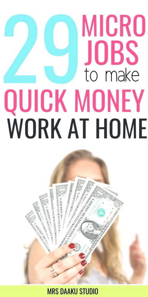 30 online micro job websites to earn money online and work from home - Pinterest graphic