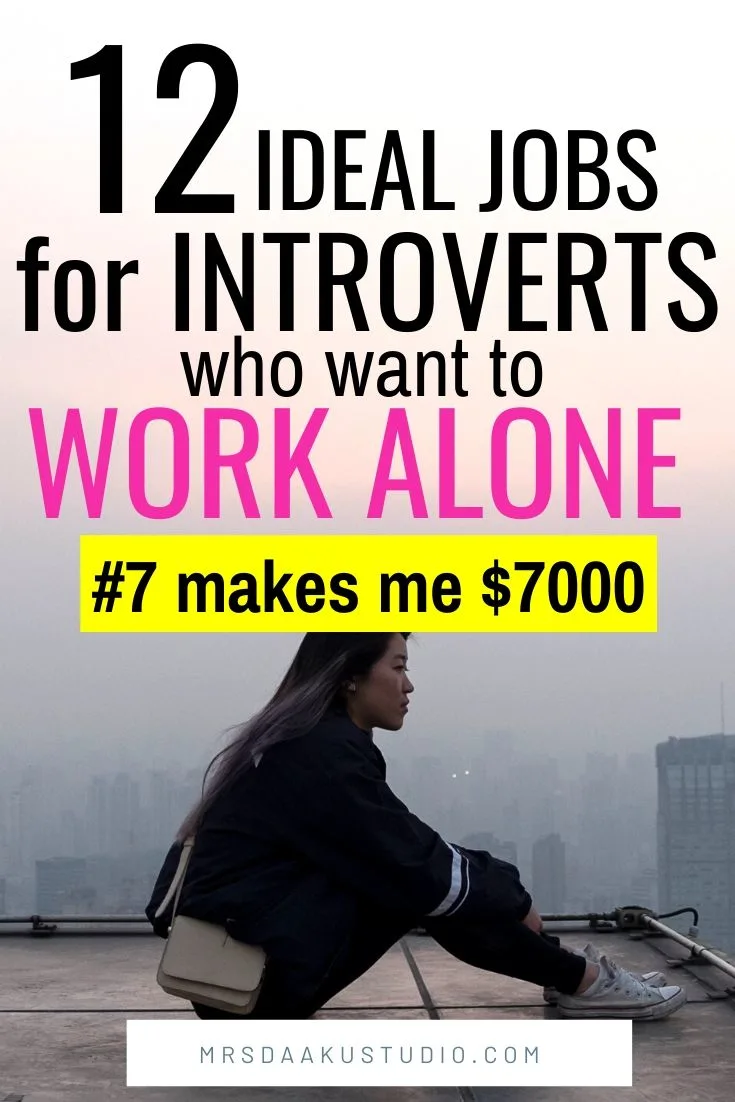 work at home jobs for introverts - Pinterest graphics