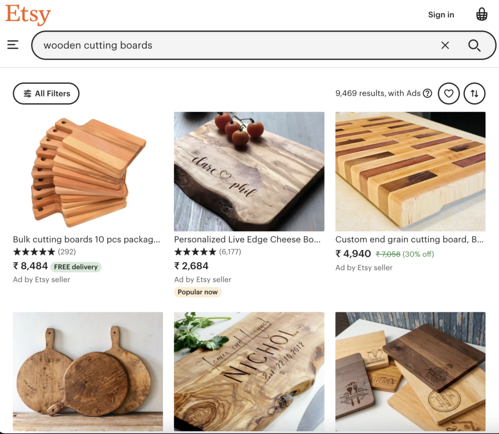 cutting boards, crafts that sell well online