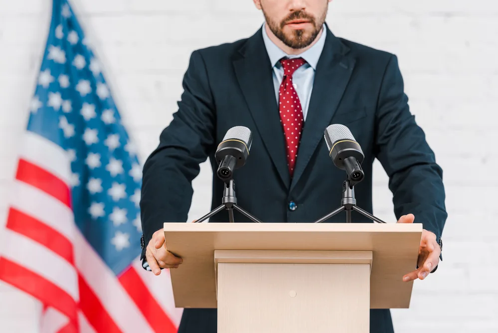 a politician standing