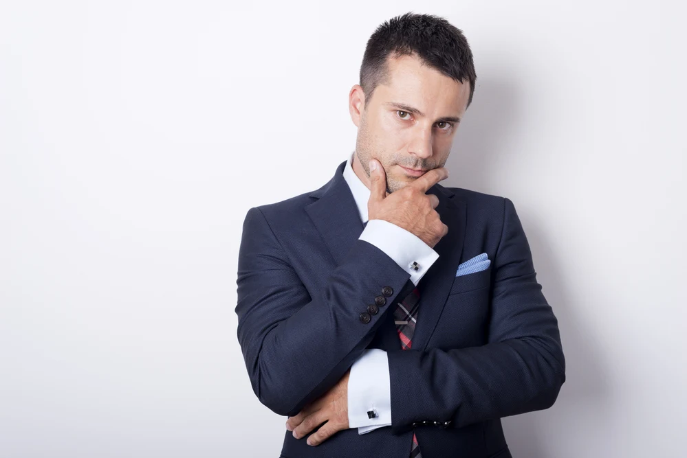 Portrait of handsome man in suit