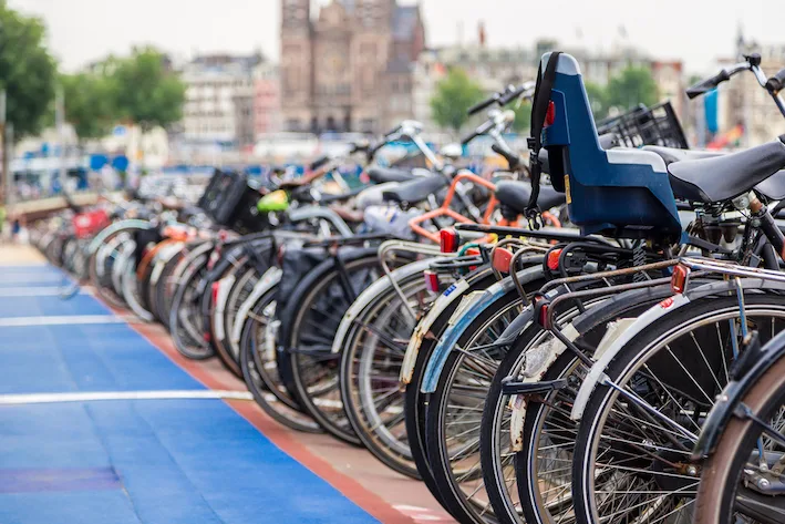 Huge bicycle parking in the center of Amsterdam