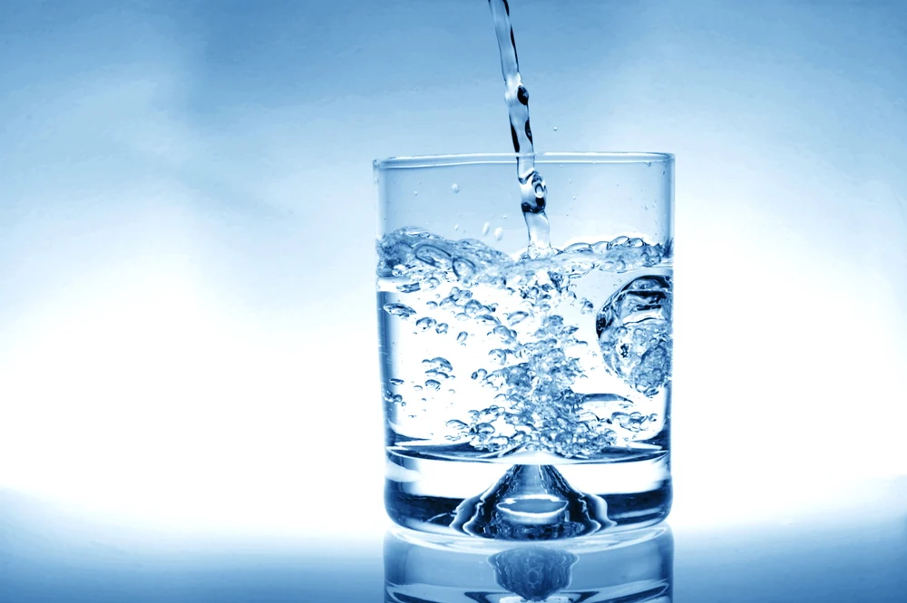 glass of water for refreshment in summer or at a party