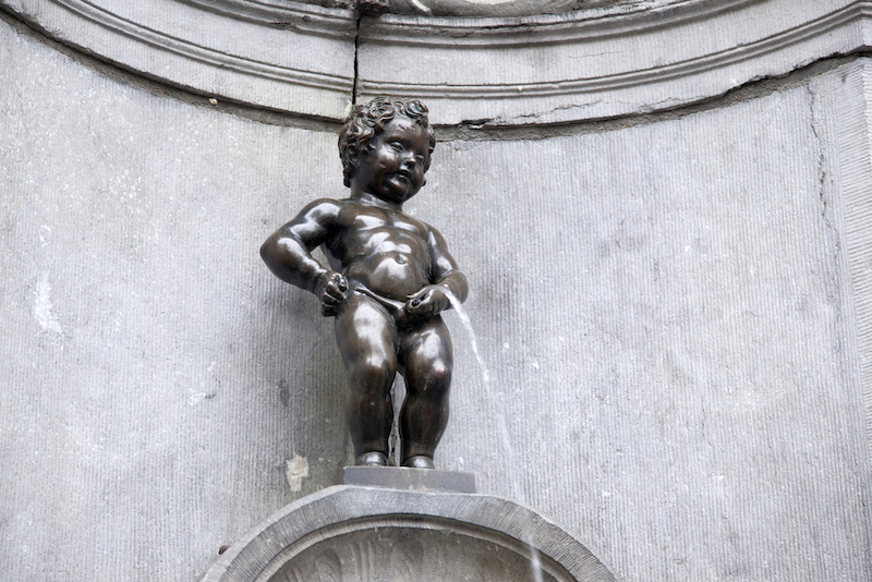 Manneken Pis Fountain by Duquesnoy (1619), Brussels, Belgium