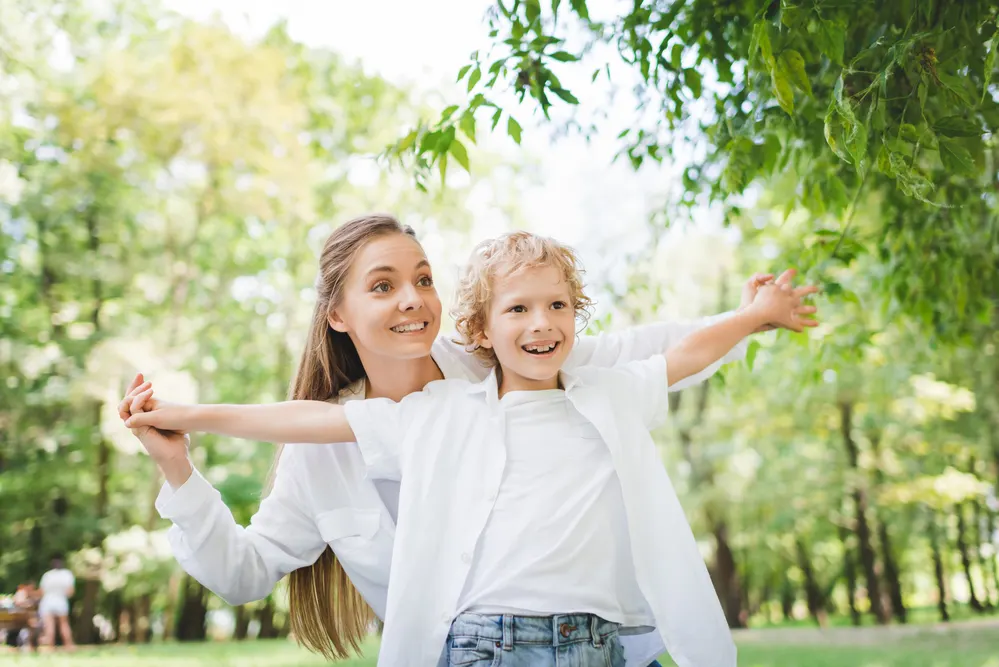 mom and son