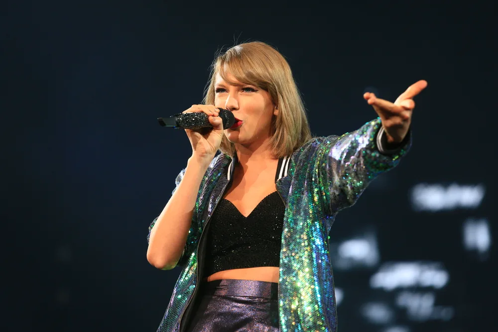 American singer Taylor Swift performs at her '1989' World Tour concert in Shanghai, China, 10 November 2015.