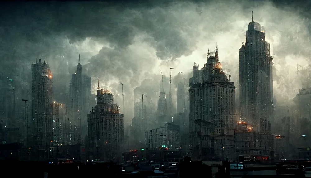 Dystopian,Gotham,City,,Hyperrealistic,,Cinematic,Lighting