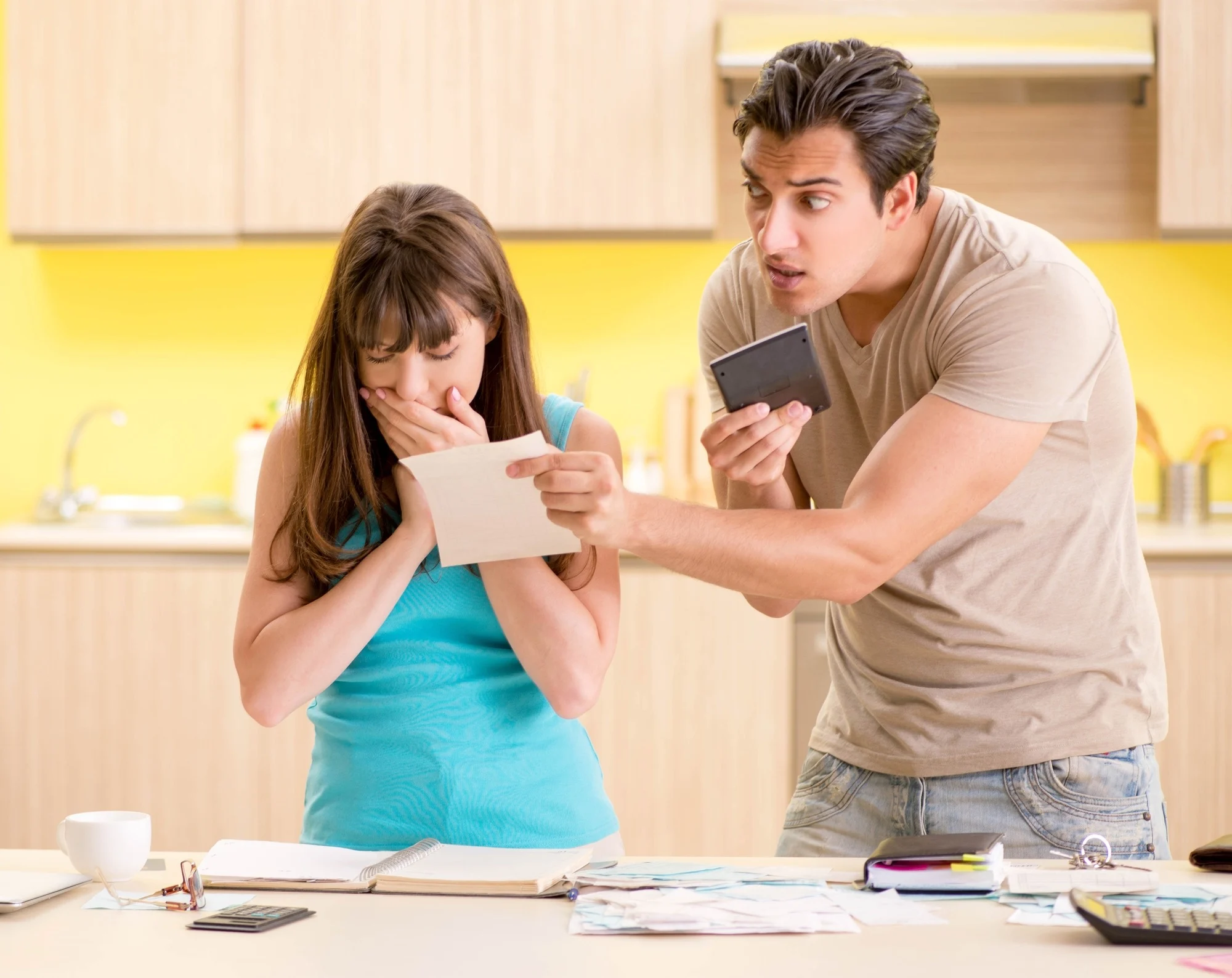 Young family struggling with personal finance