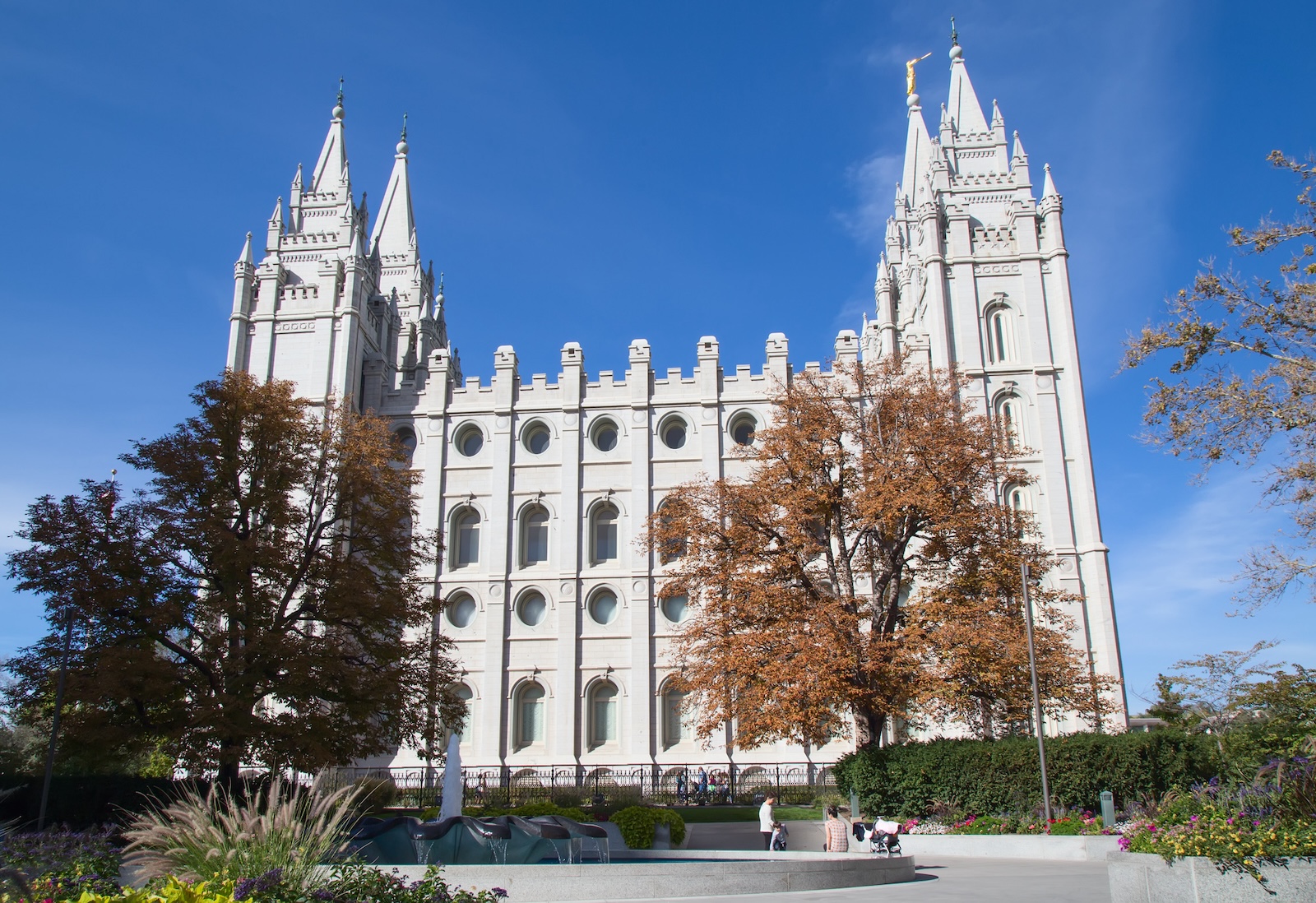 Lake City, Utah, USA - October 8, 2016. Facade of the Salt Lake Temple of The Church of Jesus Christ of Latter-day Saints